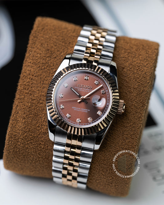 Precision-Date Ladies | Brown Diamond 2 Toned