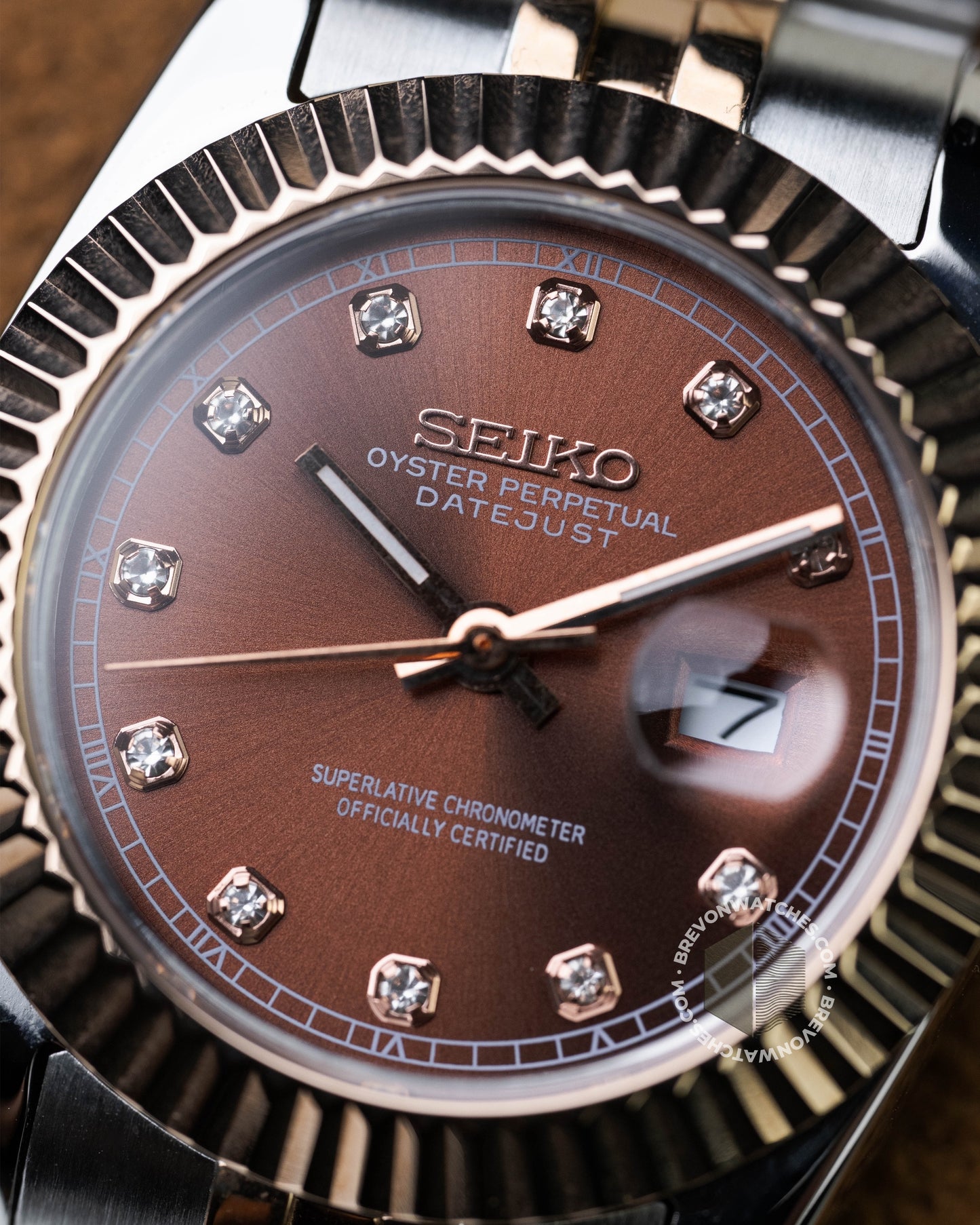 Precision-Date Ladies | Brown Diamond 2 Toned