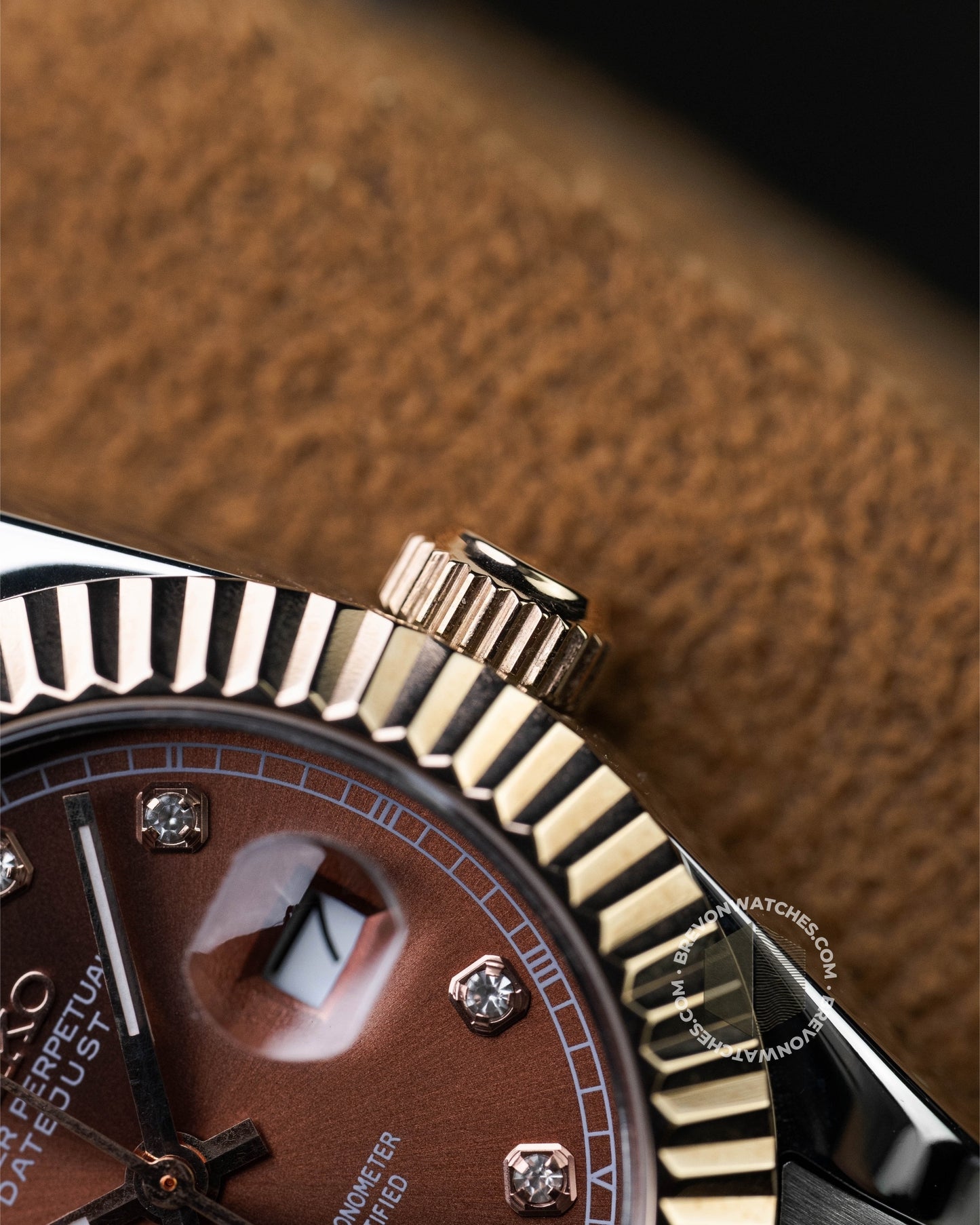 Precision-Date Ladies | Brown Diamond 2 Toned