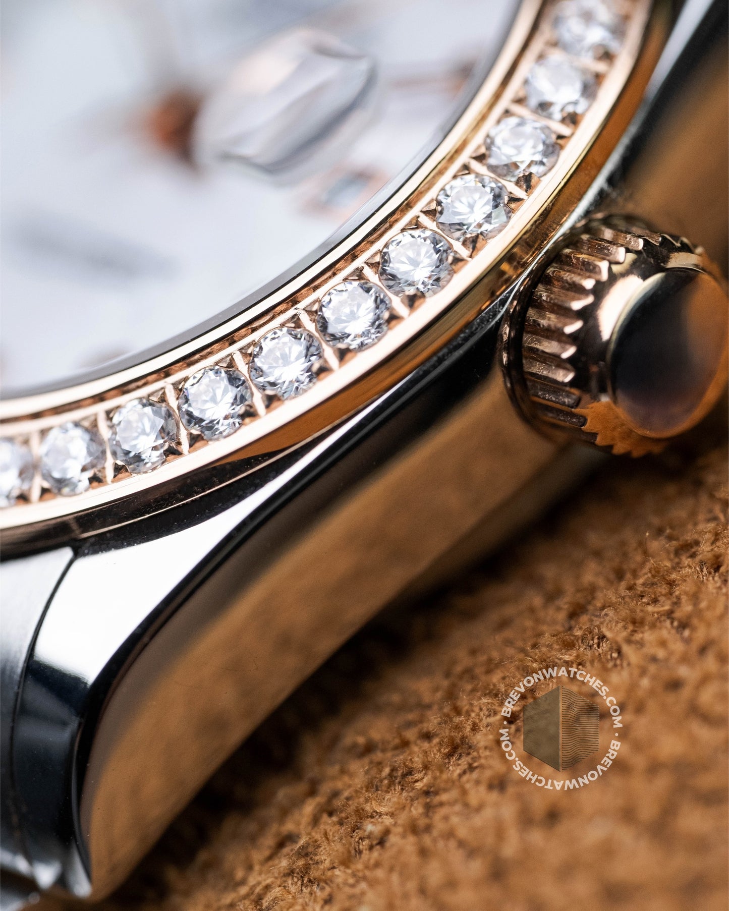 Precision-Date Ladies | White Pearl Diamond 2 Toned
