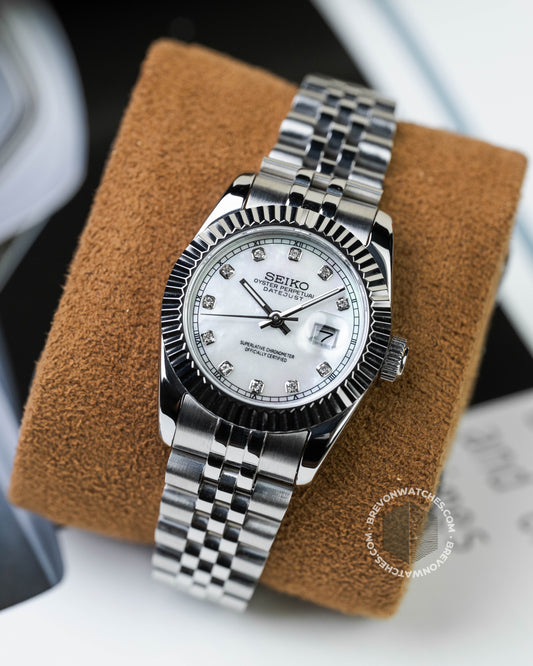 Precision-Date Ladies | White Pearl Diamond